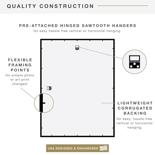 MCS Trendsetter 20x28 Poster Frame Black High-Gloss, Vertical & Horizontal Wall Hanging Large Picture Frame for Photos, Posters & Art Prints (2-Pack)
