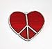 Red Heart Shaped Peace Sign Handmade Opaque Stained Glass Sun Catcher Ornament