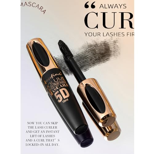 5D Silk Fiber Sky High Eyelash Mascara, Waterproof Long Lasting Thick Mascara black, Gives Lashes Volume, No flakes, No Smudge, No Clumping, Long Lasting All Day, Hypoallergenic Formula (Black) - Image 4