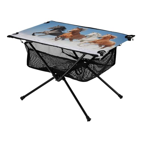 Mesa Plegable SDMKA para Camping, Playa y Picnic - Mesa Lateral Portátil con Bolsa Durable