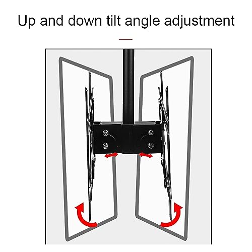 Support TV plafond télescopique orientable pour deux écrans plats de 32 à 65 pouces - 5