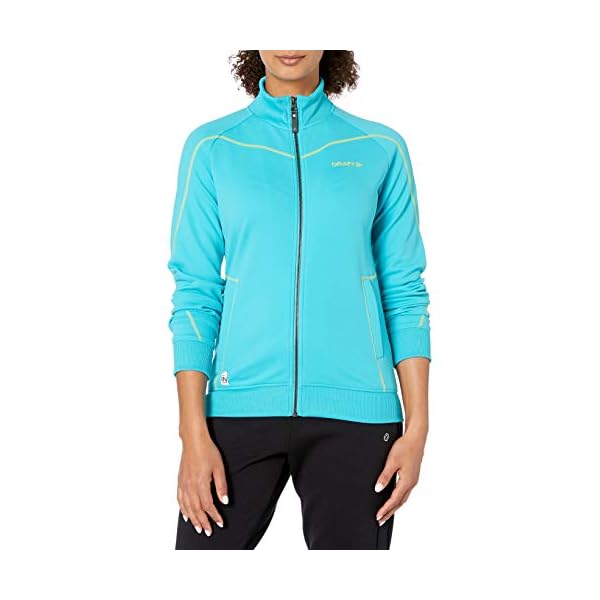 Craft Sportswear Women's In-the-Zone Full-Zip Athletic Casual Training Sweatshirt Jacket: athleisure/outerwear/protection/outside, Resort/Black, Large