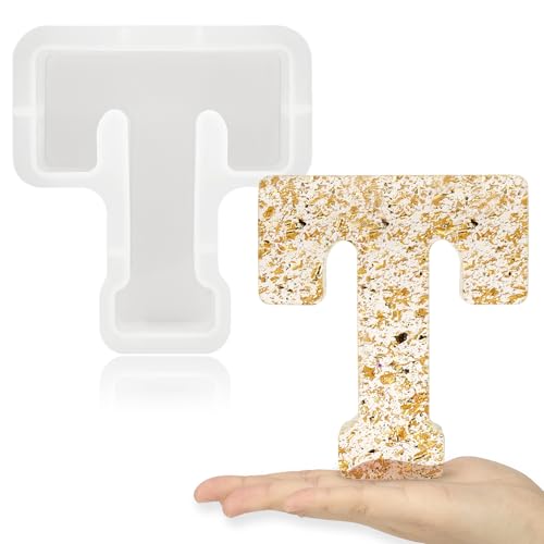 Gartful 7 Inch Large Letter Molds for Resin, 3D T Capital Alphabet Epoxy Resin Mold, A to Z Thick Resin Letter Molds for Making Letters, Word Sign Art, DIY Crafts, Making Cake, Party Home Decor