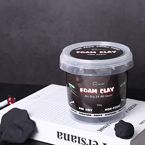 Image of Moldable Cosplay Foam Clay (Black) - High Density and Hiqh Quality for Intricate Designs | Air Dries to Perfection for Cutting with a Knife or Rotary Tool, Sanding or Shaping
