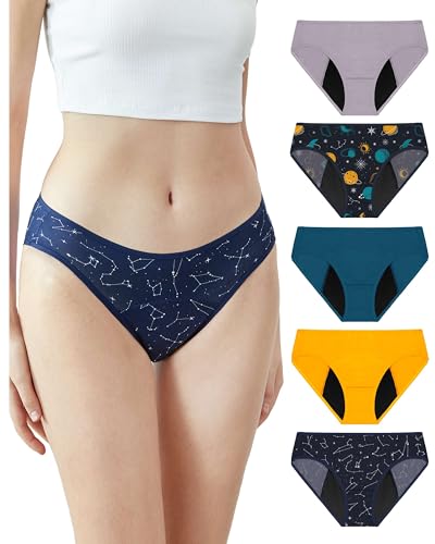 Image of Neione Period Underwear Menstrual Panties Comfortable Modal Bikini Cheeky Briefs for Women Girls