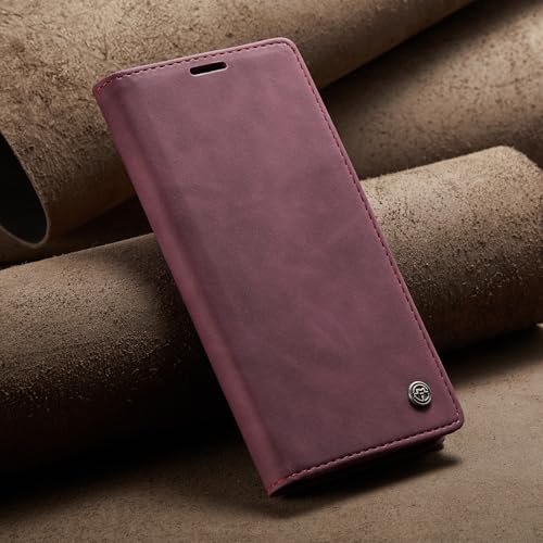 Étui Google Pixel 7a rouge en cuir solide avec clapet magnétique premium et béquille
