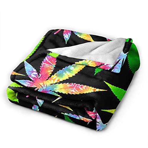 Pnnuo Fleece Blankets-Pot Leaf Weed Blanket,All-Season Throw Blanket Comfortable & Soft For Couch Bed Travel 50"X40" #TOP1