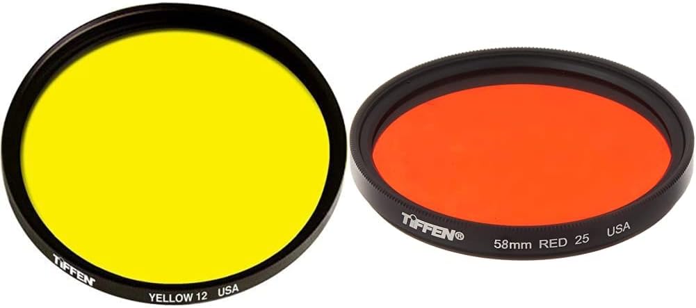 Tiffen 58mm 12 Yellow Filter and Tiffen 58mm 25 Red Filter