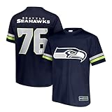 Ultra Game NFL Official Adults Super Soft Vintage Game Day Jersey Shirt - Unisex, Seattle Seahawks, Team Color 2023, Small