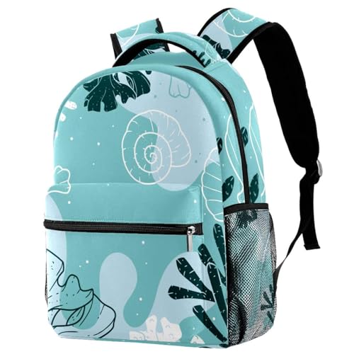 Sac à dos d'école bleu corail de 29.4x20x40cm pour voyage décontracté et loisirs des ados