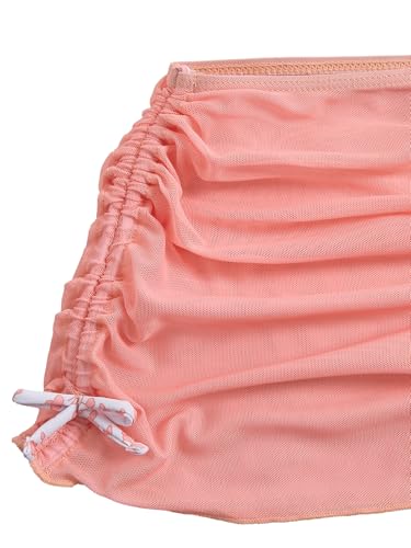 Image of COZYEASE Girls' 3 Piece Set Floral Print Bikini Swimsuit with Drawstring Beach Skirt Cute Ruched Bathing Suit