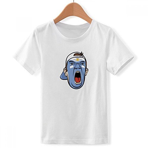 T-Shirt Blanc d'Argentine Maquillage du Visage en Taille XX-Grand pour Garçon