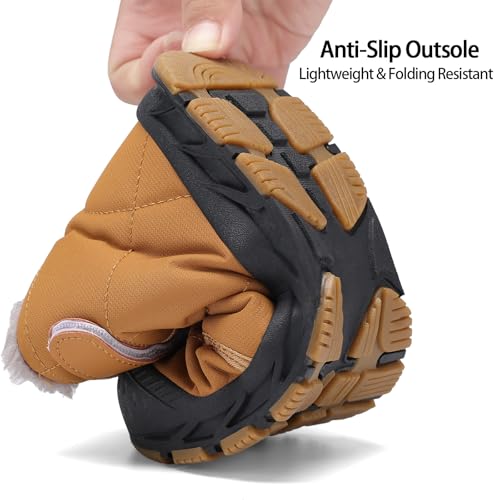 Boys Snow Boots Winter Waterproof Slip Resistant Cold Weather Shoes（Little Kid/Big Kid4