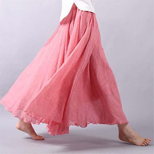 Robe longue d'été en lin légère et opaque à taille élastique - 3
