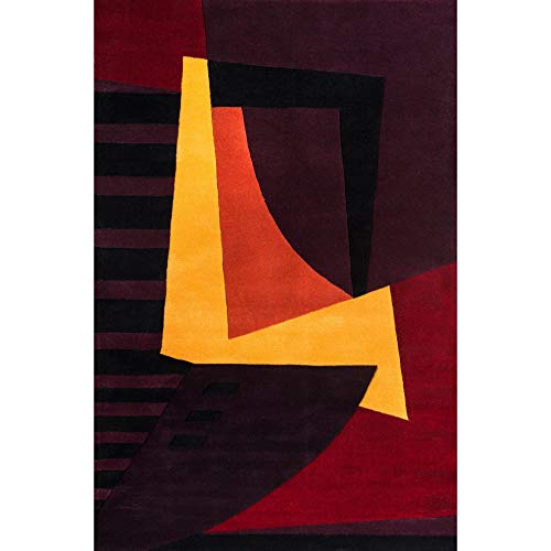 Momeni NEWWANW-22POM2680 Rugs New Wave Collection, 100% Wool Hand Carved & Tufted Contemporary Area Rug, 2'6 Inch X 8' Runner thumb #4