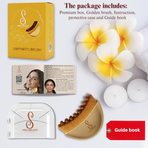 Image of Lymphatic Contour Face Brush-Instruction Included-for Facial Sculpting. Anti-Puffiness, Detox & Lift, Improves Skin Glow & Absorption. Guasha Depuff Lift Brush for Face Neck Chin Massage Tool