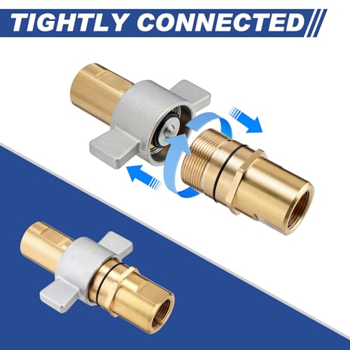 Image of 1 inch NPT Wet Line Wing Nut Hydraulic Quick Disconnect Coupler /Coupling Set, Heavy Duty Brass For Live Dump Trailer Hydraulic Systems