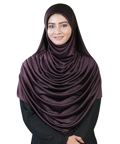 Image of Mehar Hijab Stretchable Frilled Hijab Scarf for Muslim Women | Soft Polyester Stylish Hijab for Women & Teenagers Faeezah Hijab