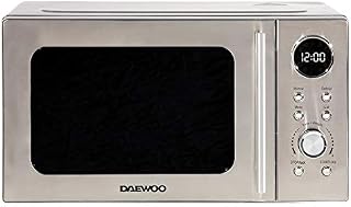 Daewoo 700W, 20L Digital Microwave & 1000W Grill | 5 Power Levels | Defrost Function | 60 Minute Timer and End Alarm Sound |Child Safety Lock | Easy Clean Stainless Steel Body |-Silver