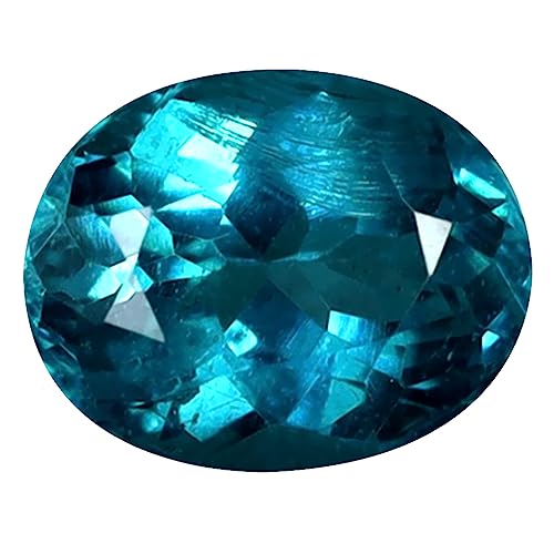 Apatite bleue véritable 1.09 ct ovale, le cadeau idéal pour créateurs de bijoux