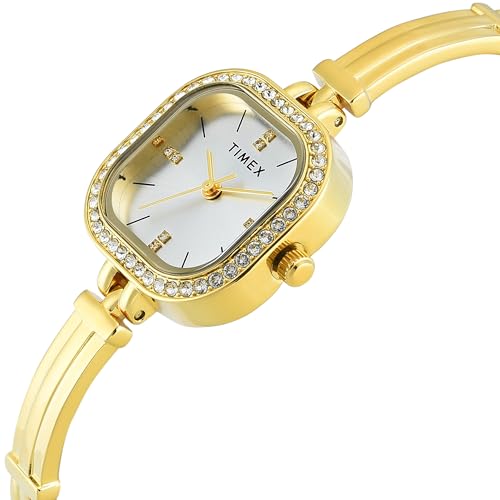 Image of TIMEX Silver-Tone Square Dial Analog Women's Watch - TWEL22900