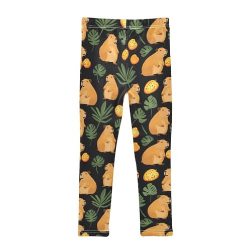 Capybara Tropical Fruits A Girls Leggings Athletic Pants Tights Stretch Bottom2
