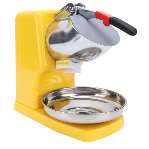 Luocute Broyeur à Glace électrique, Broyeur à Glace en Acier Inoxydable 500 W avec Doubles Lames, Conception étanche, Multi-Usage pour Glace Pilée et Cône de Neige, Machine à (Prise UE
