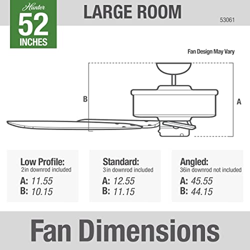 Hunter 52 inch Outdoor or Indoor Ceiling Fan No Light - Bronze Ceiling Fan without Light, For Patio, Porch, Garage, or Living Room, Standard Mount, 5 Blades, Pull Chain - Sea Air 53061, New Bronze - Image 5