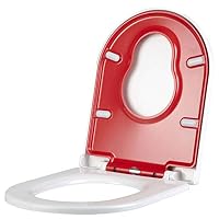 FCS WC-Sitz Mit Softclose & Integriertem Kindersitz – Antibakteriell, Einfach Zu Reinigen (D-Form)