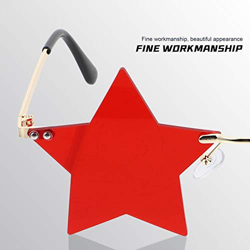 Kisangel 1 par de Óculos de de Metal Estrela Em Forma de Óculos de Moda Óculos de Raio para Festa (V