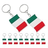 WRITWAA 10 Unidades Llavero Bandera Italiana de Pvc y Aleación de Zinc Resistente para Llaves y Cremalleras, Accesorio Versátil Adecuado para Viajes y Decorar Mochilas