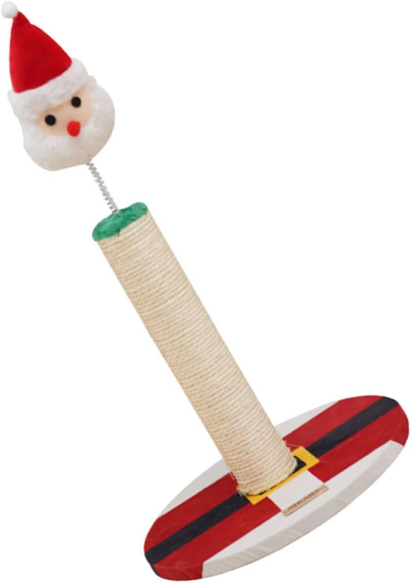 VICASKY Christmas Cat Scratching Post Vertical Sisal Cat Scratcher Small Kitten Climbing Indoor Household Scratching Pole Holiday Play Furniture