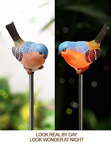 Bright Zeal 21211N Set Of 2 Led Solar Stake Lights Color Changing Bird Figurines - Outdoor Multi Color Solar Birds Yard Lights Waterproof Colorful Garden Decor thumb #1