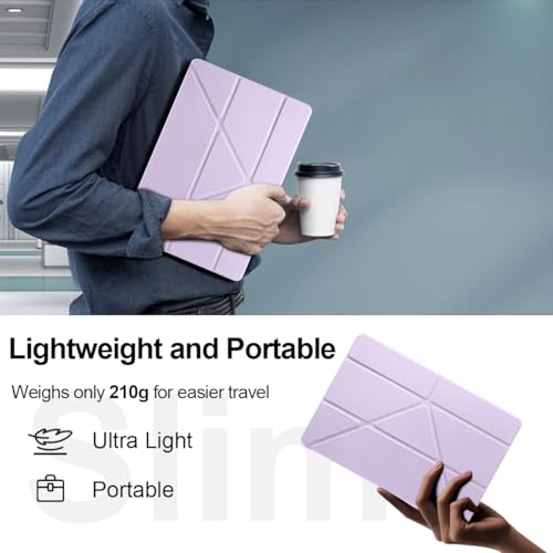 W-PROLUD Slim Tri-Fold Case for Samsung Galaxy Tab S11 2025 11 Inch - Clear Back, S Pen Holder, Auto Wake/Sleep, Multiple Viewing Angles (Purple, Samsung Galaxy Tab S11 11") by W-PROLUD - Used condition - Image 6
