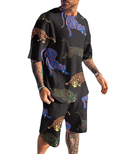 Survêtement d'été homme ensemble léger anti-chaleur t-shirt short imprimé 3D style vacances
