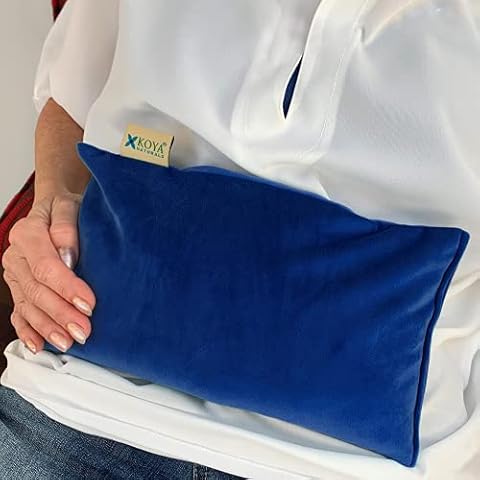 KOYA Naturals Soft Velvet Microwave Heating Pad for Cramps - Microwavable Moist Heat Bag - for Neck, Muscles, Joints, Stomach Pain, Menstrual Cramps (Ultramarine) Cover