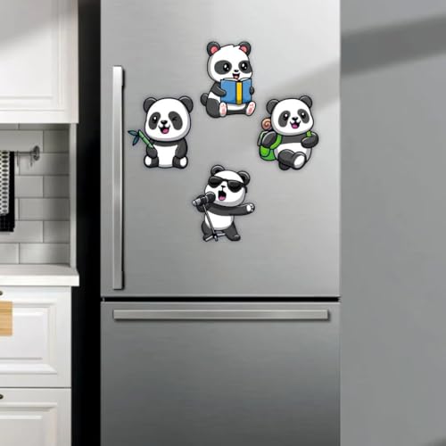 Image of Zesta Wooden Fridge Magnets Set | Refrigerator Decor Magnets for Kitchen | India Souvenir Fridge Magnet Collection | Wooden Magnet for Fridge Door Decoration (Magnetic Panda for Fridge)