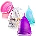 Talisi Menstrual Cups - Reusable Soft Period Cups - Menstruation Feminine Hygiene Products with Silicone Collapsible Sterilizer Case - Regular & Heavy Flow - Large, Small Size Copa Menstrual Kit