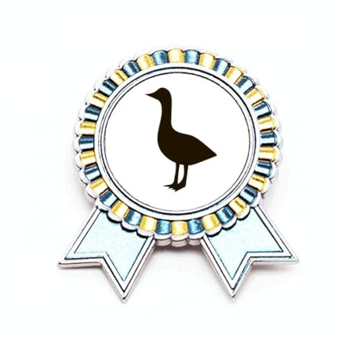 Broche oie noire animal mignon bijou métal taille M pour veste