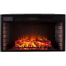 SEI Furniture 33 Widescreen Electric Firebox w/Remote Control, Black