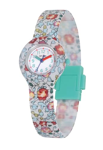 HIP HOP, Collection Flower Power, Montre pour fille, bracelet en silicone et tissu Liberty London, design floral, boîtier 28 mm, facile à lire, résistant à l'eau,...