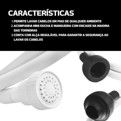 Lavatório Portátil Calha Lavar Cabelos Fácil Ducha Universal