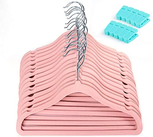 Perchas Terciopelo Rosa Bebe Marca ilauke