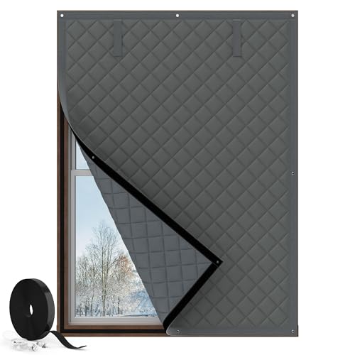 Augblinds Window Insulation for Winter, Curtain Size 30 x 56 Inch, Thermal Insulated Window Cover...