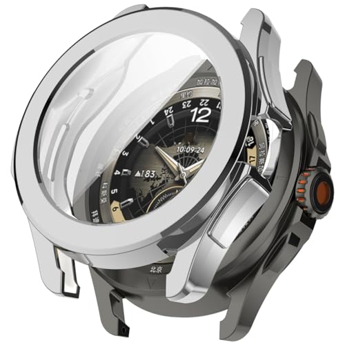 [2 unidades] Funda para Xiaomi Watch S4 Sport Carcasa, Smartwatch S4 Soft TPU Carcasa Anti Drop Anti Scratch Mi Watch S4 Carcasa Accesorios Smartwatch (Plata + Azul Oscuro) - imagen 3