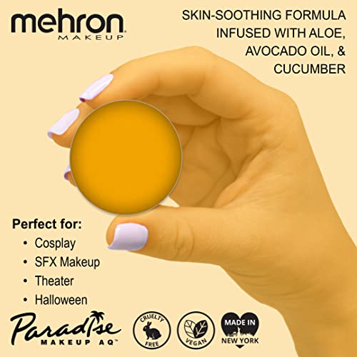 Image of Mehron Makeup Paradise Makeup AQ Refill Size | Stage & Screen Performance, Face & Body Painting, Beauty, Cosplay, and Halloween | Water Activated Face Paint, Body Paint .25 oz (7 ml) (MANGO)