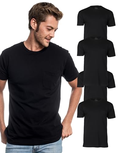 Image of True Classic Mens T-Shirts - Curved Hem or Pocket Tee, Mens Drop Cut Lounge /Sleep or Heavyweight Tshirt