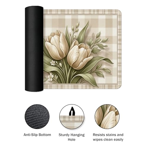 Plaque de protection beige à fleurs pour décoration de cuisine rustique - 8