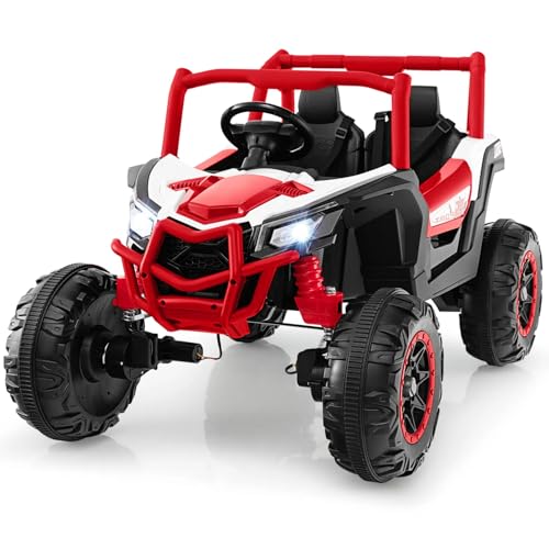 HONEY JOY 24V XL 2 Seater Ride on Car, Upgrade 400w 4WD/2WD Off-Road Ride On UTV Truck w/Remote Control, 19