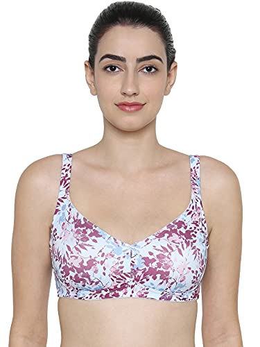 Image of Triumph Minimizer Bra for Women| Non Wired Non Padded| My Flower Series Full Coverage Lingerie Visually Reduces Bust by One Cup Size Wireless Floral Microfiber Support Bra Pack of 1